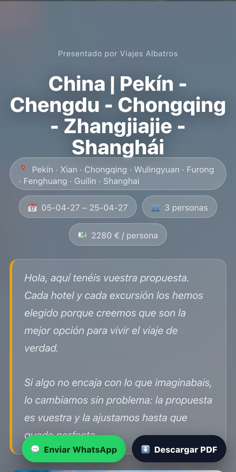 Propuesta 2.0 de un viaje a China vista en el móvil